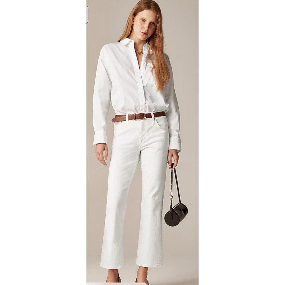 J.Crew Mid-rise kickout jean White Denim Size 34 New NWT